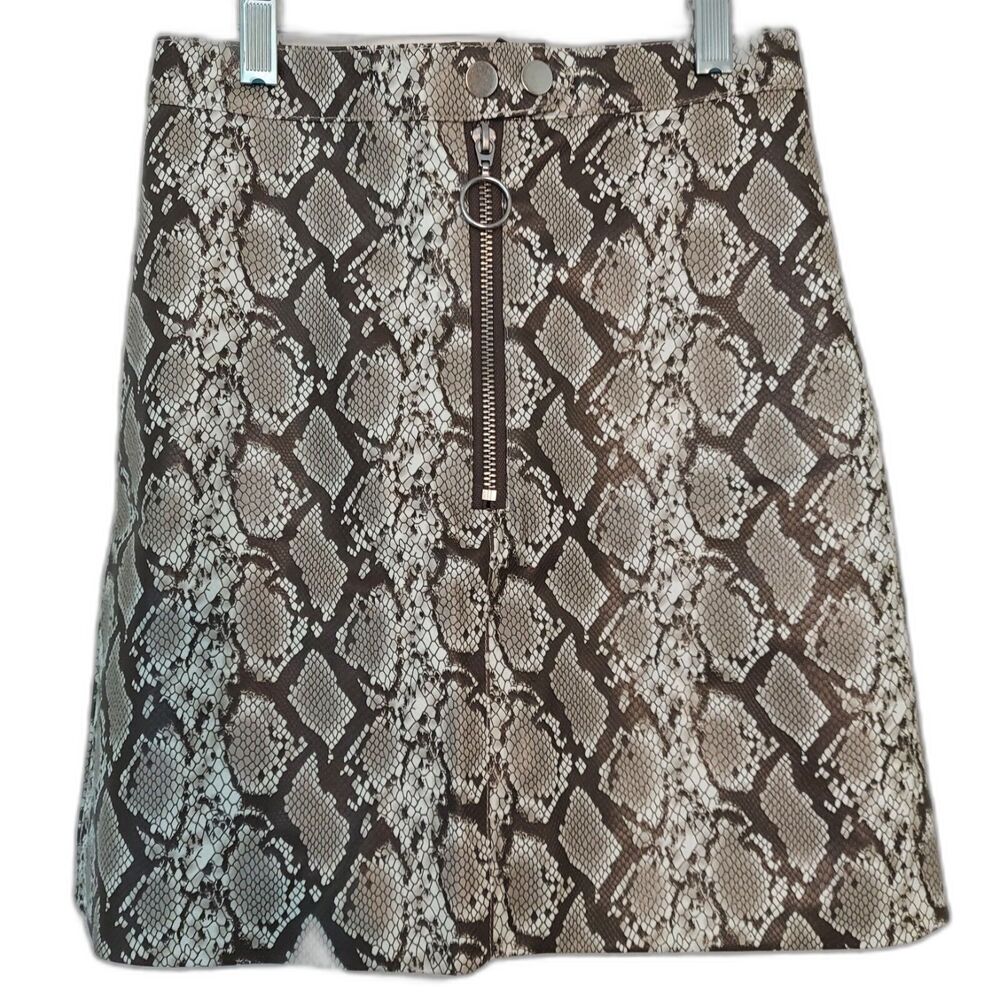 Divided Mini Skirt Pleather Snakeskin Bodycon Size 0, XS NEW!